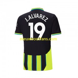 Manchester City Heren Shirt met Bedrukking Julian Alvarez 19 Uit 2024-2025 Korte Mouw