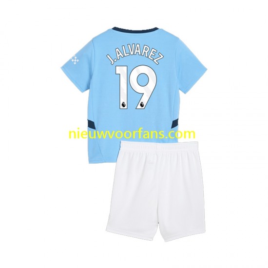 Manchester City Kind Shirt met Bedrukking Julian Alvarez 19 Thuis 2024-2025 Korte Mouw