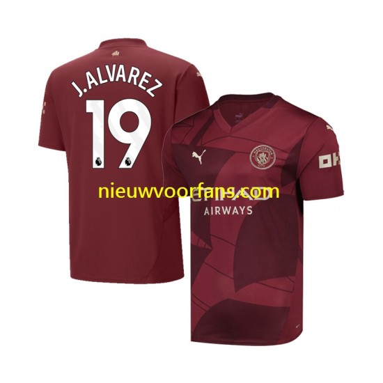 Manchester City Heren Shirt met Bedrukking Julian Alvarez 19 Derde 2024-2025 Korte Mouw