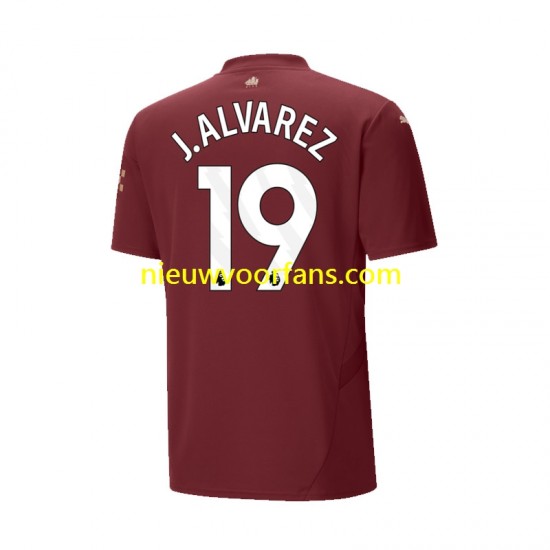 Manchester City Heren Shirt met Bedrukking Julian Alvarez 19 Derde 2024-2025 Korte Mouw