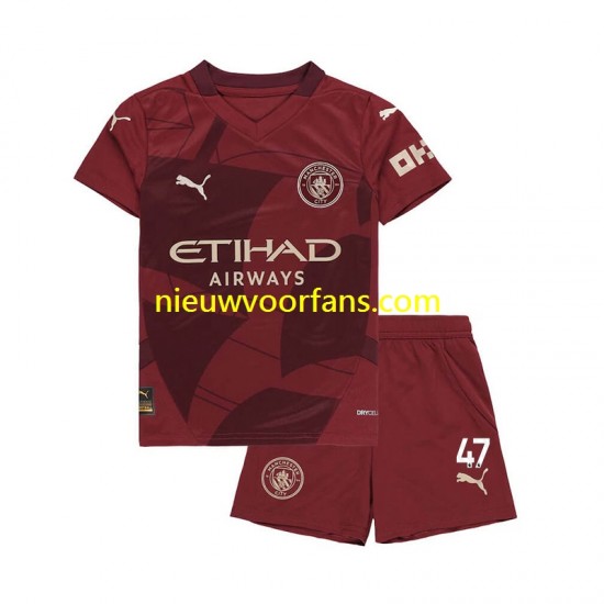 Manchester City Kind Shirt met Bedrukking Phil Foden 47 Derde 2024-2025 Korte Mouw
