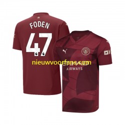 Manchester City Heren Shirt met Bedrukking Phil Foden 47 Derde 2024-2025 Korte Mouw