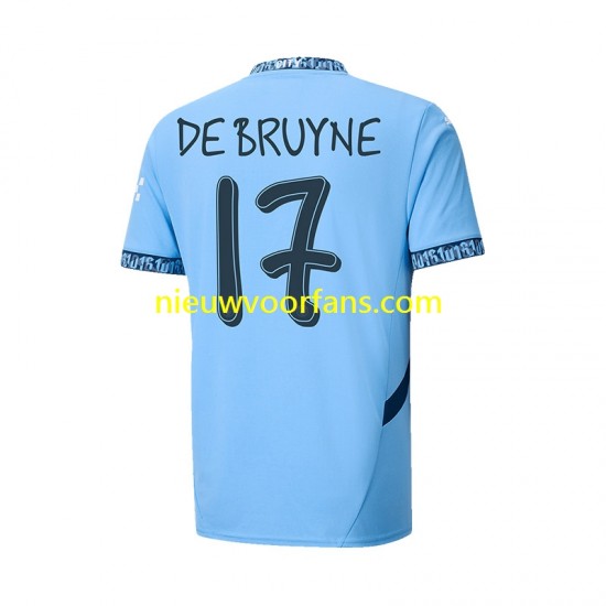 Manchester City Heren Shirt met Bedrukking UCL Font DE BRUYNE 17 Thuis 2024-2025 Korte Mouw