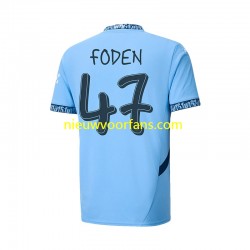 Manchester City Heren Shirt met Bedrukking UCL Font FODEN 47 Thuis 2024-2025 Korte Mouw
