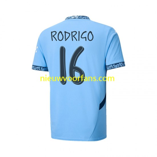 Manchester City Heren Shirt met Bedrukking UCL Font RODRIGO 16 Thuis 2024-2025 Korte Mouw