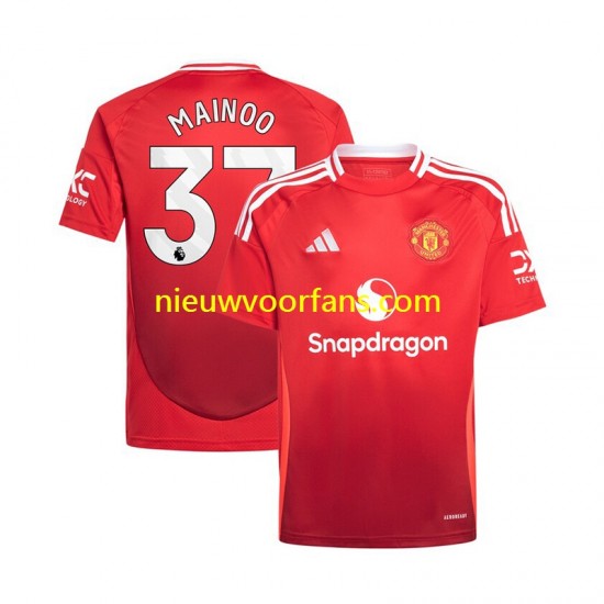 Manchester United Heren Shirt met Bedrukking Kobbie Mainoo 37 Thuis 2024-2025 Korte Mouw