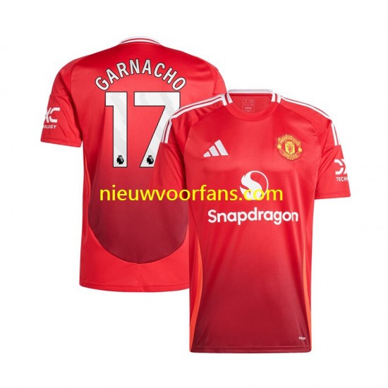 Manchester United Heren Shirt met Bedrukking Alejandro Garnacho 17 Thuis 2024-2025 Korte Mouw