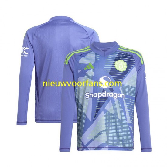 Manchester United Heren Shirt met Bedrukking Doelman Thuis 2024-2025 Lange Mouw