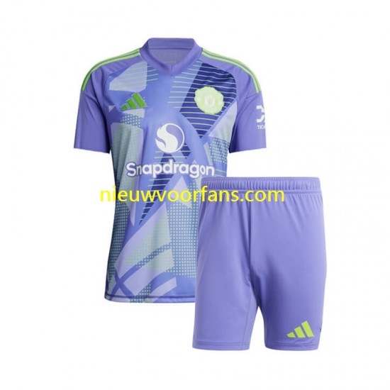 Manchester United Kind Shirt met Bedrukking Doelman Thuis 2024-2025 Korte Mouw