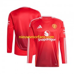 Manchester United Heren Shirt met Bedrukking Thuis 2024-2025 Lange Mouw