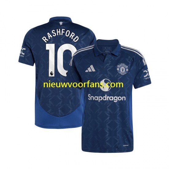 Manchester United Heren Shirt met Bedrukking Marcus Rashford 10 Uit 2024-2025 Korte Mouw