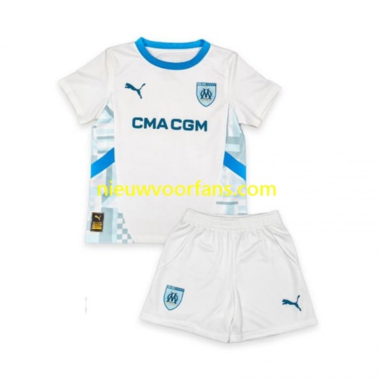 Olympique Marseille Kind Shirt met Bedrukking Thuis 2024-2025 Korte Mouw