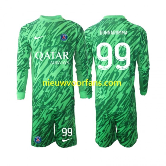 Paris Saint-Germain Kind Shirt met Bedrukking Doelman Gianluigi Donnarumma 99 Uit 2024-2025 Lange Mouw
