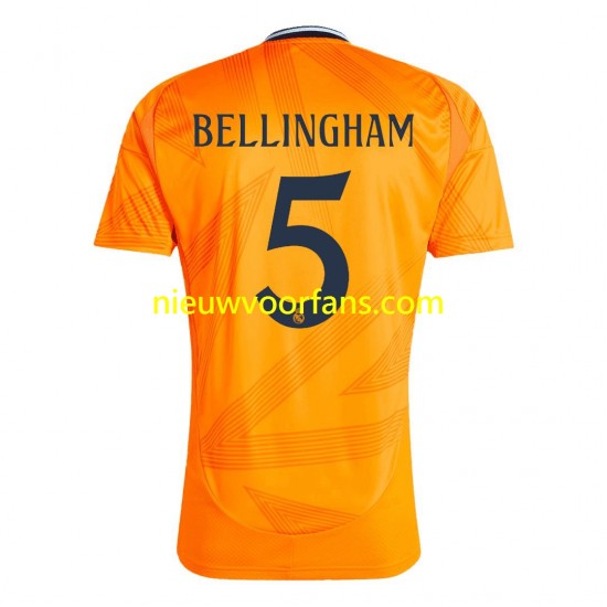 Real Madrid Heren Shirt met Bedrukking BELLINGHAM 5 Uit 2024-2025 Korte Mouw