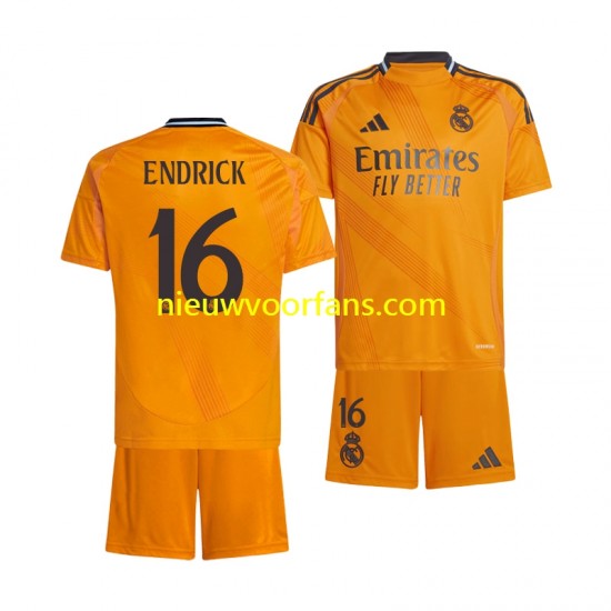Real Madrid Kind Shirt met Bedrukking ENDRICK 16 Uit 2024-2025 Korte Mouw