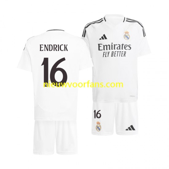 Real Madrid Kind Shirt met Bedrukking ENDRICK 16 Thuis 2024-2025 Korte Mouw