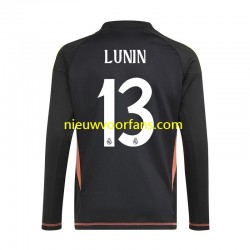 Real Madrid Heren Shirt met Bedrukking Doelman Andriy Lunin 13 Uit 2024-2025 Lange Mouw