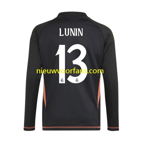 Real Madrid Heren Shirt met Bedrukking Doelman Andriy Lunin 13 Uit 2024-2025 Lange Mouw