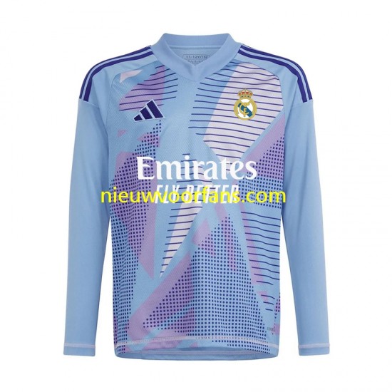 Real Madrid Heren Shirt met Bedrukking Doelman Thuis 2024-2025 Lange Mouw