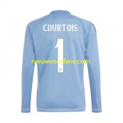 Real Madrid Heren Shirt met Bedrukking Doelman Thibaut Courtois 1 Thuis 2024-2025 Lange Mouw