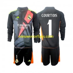 Real Madrid Kind Shirt met Bedrukking Doelman Thibaut Courtois 1 Uit 2024-2025 Lange Mouw