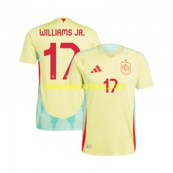 Spanje Heren Shirt met Bedrukking WILLIAMS JR 17 Uit Euro 2024 Korte Mouw