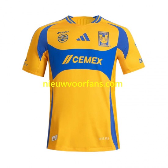 Tigres UANL Heren Shirt met Bedrukking Thuis 2024-2025 Korte Mouw