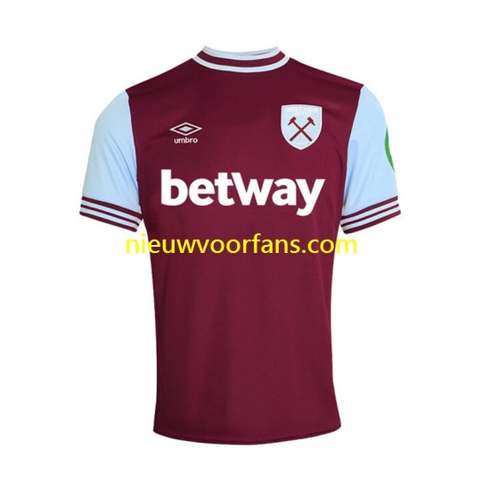 West Ham United Heren Shirt met Bedrukking Thuis 2024-2025 Korte Mouw