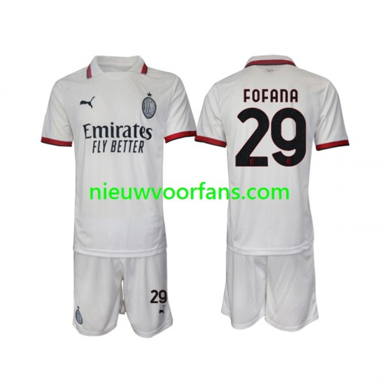 AC Milan Kind Shirt met Bedrukking Fofana 29 Uit 2024-2025 Korte Mouw