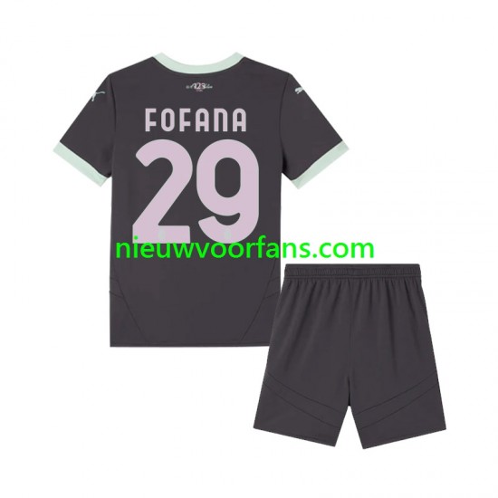 AC Milan Kind Shirt met Bedrukking Fofana 29 Derde 2024-2025 Korte Mouw