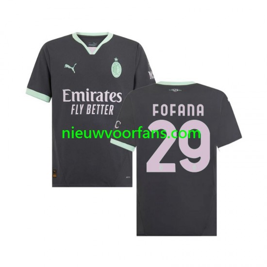 AC Milan Heren Shirt met Bedrukking Fofana 29 Derde 2024-2025 Korte Mouw