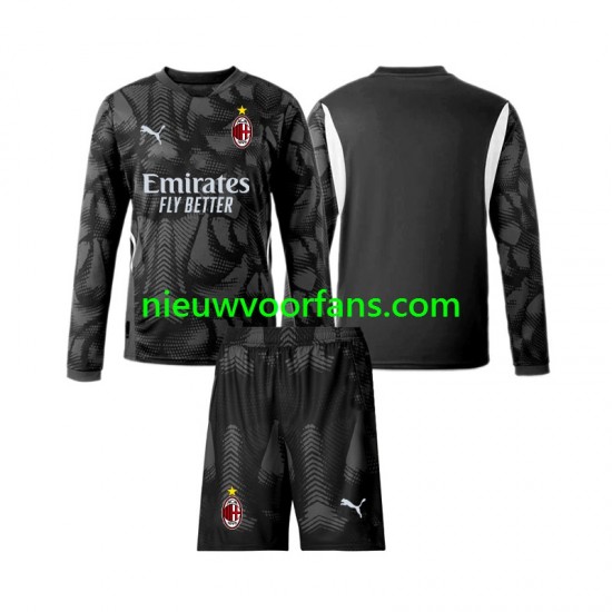 AC Milan Kind Shirt met Bedrukking Doelman Thuis 2024-2025 Lange Mouw