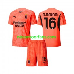 AC Milan Kind Shirt met Bedrukking Doelman Mike Maignan 16 Vierde 2024-2025 Korte Mouw