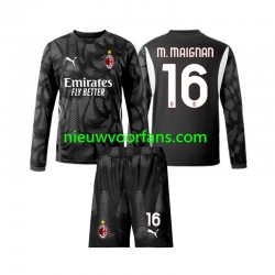AC Milan Kind Shirt met Bedrukking Doelman Mike Maignan 16 Thuis 2024-2025 Lange Mouw