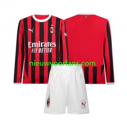 AC Milan Kind Shirt met Bedrukking Thuis 2024-2025 Lange Mouw