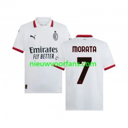 AC Milan Heren Shirt met Bedrukking Morata 7 Uit 2024-2025 Korte Mouw