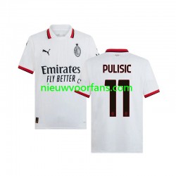 AC Milan Heren Shirt met Bedrukking PULISIC 11 Uit 2024-2025 Korte Mouw