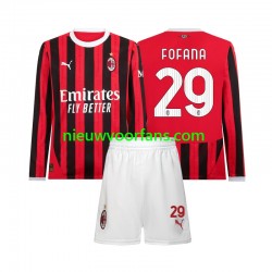 AC Milan Kind Shirt met Bedrukking Youssouf Fofana 29 Thuis 2024-2025 Lange Mouw