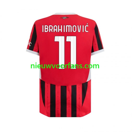 AC Milan Heren Shirt met Bedrukking Ibrahimović 11 Thuis 2024-2025 Korte Mouw