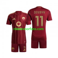 AS Roma Kind Shirt met Bedrukking Artem Dovbyk 11 Thuis 2024-2025 Korte Mouw