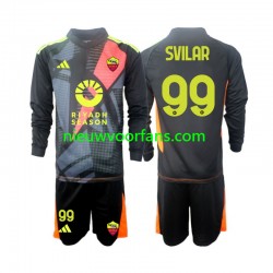 AS Roma Kind Shirt met Bedrukking Doelman Mile Svilar 99 Thuis 2024-2025 Lange Mouw