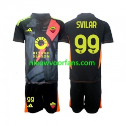 AS Roma Kind Shirt met Bedrukking Doelman Mile Svilar 99 Thuis 2024-2025 Korte Mouw