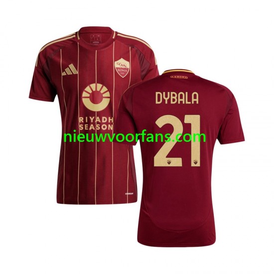 AS Roma Heren Shirt met Bedrukking Paulo Dybala 21 Thuis 2024-2025 Korte Mouw