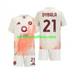 AS Roma Kind Shirt met Bedrukking Paulo Dybala 21 Uit 2024-2025 Korte Mouw