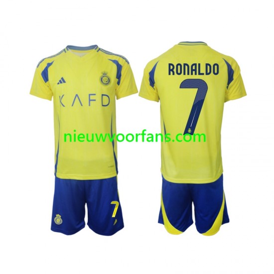 Kind Shirt met Bedrukking Al Nassr Cristiano Ronaldo 7 Thuis 2024-2025 Korte Mouw