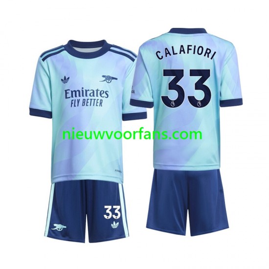 Arsenal Kind Shirt met Bedrukking Calafiori 33 Derde 2024-2025 Korte Mouw