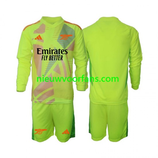 Arsenal Kind Shirt met Bedrukking Doelman Thuis 2024-2025 Lange Mouw