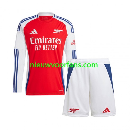 Arsenal Kind Shirt met Bedrukking Thuis 2024-2025 Lange Mouw