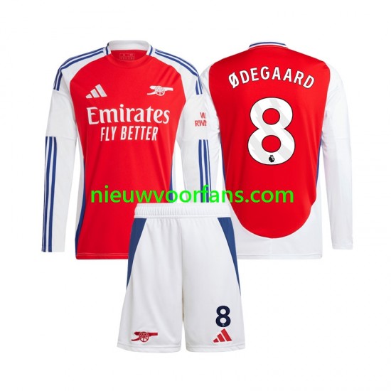 Arsenal Kind Shirt met Bedrukking Martin Odegaard 8 Thuis 2024-2025 Lange Mouw