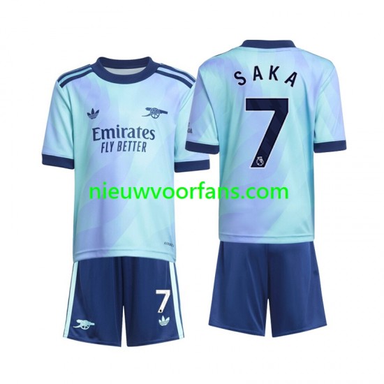 Arsenal Kind Shirt met Bedrukking Saka 7 Derde 2024-2025 Korte Mouw